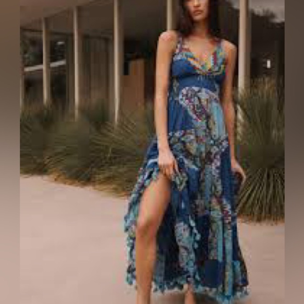 ANTHROPOLOGIE BAROK Tiered Printed Maxi Dress Size M - Picture 4 of 4